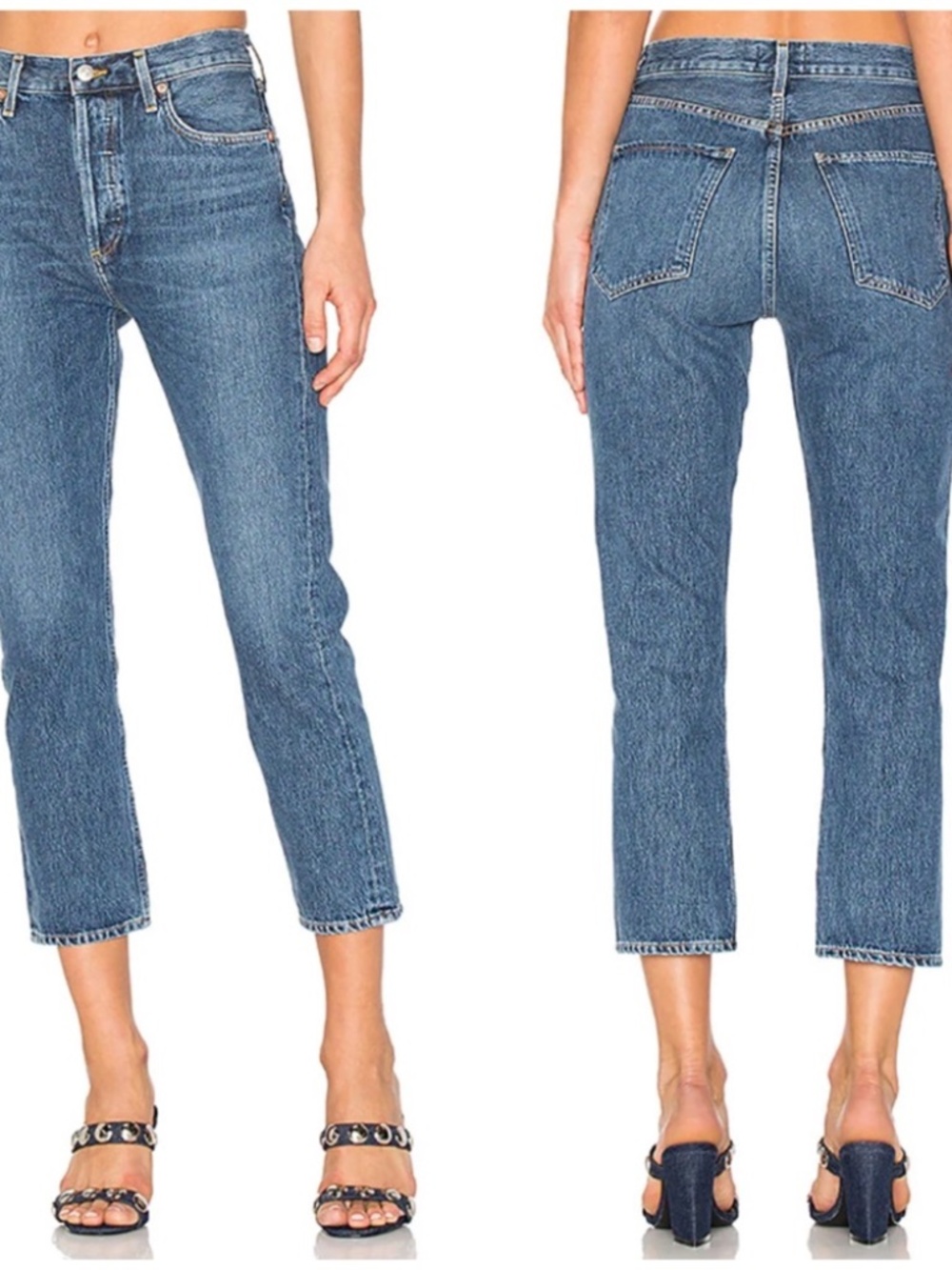 AGOLDE Riley High Rise Straight Crop Jeans Sz 28